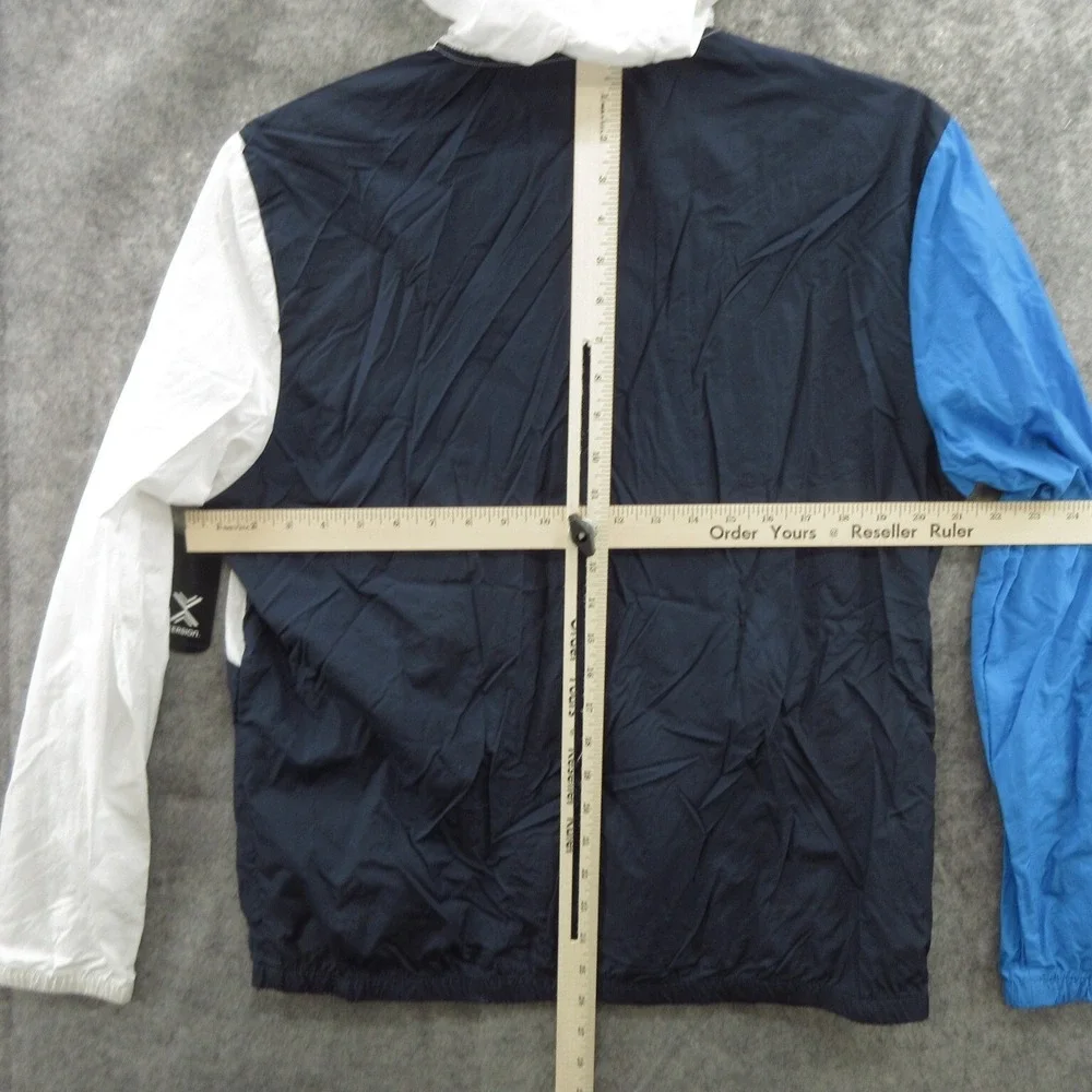 Xersion Men Windbreaker Jacket M Black Nylon 1/2 Zip Hooded Water Resistant New